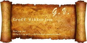 Greff Viktorina névjegykártya